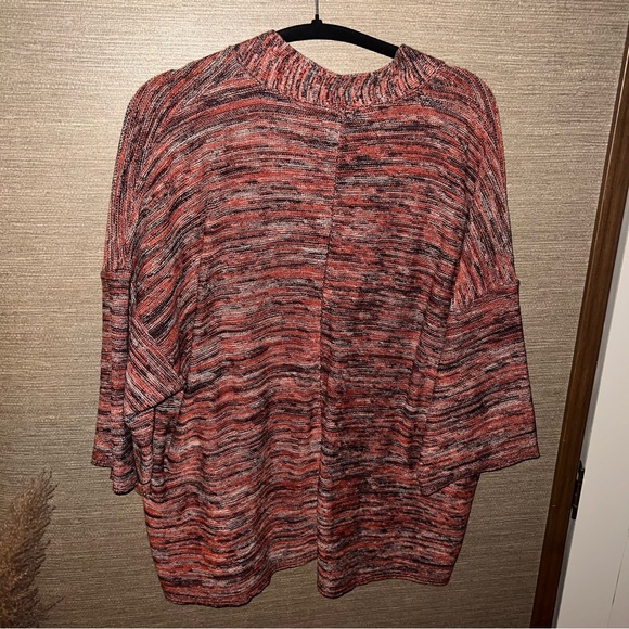 PURE J. JILL Campari SPACE DYED V-NECK PULLOVER Relaxed Sweater MP - Picture 5 of 9